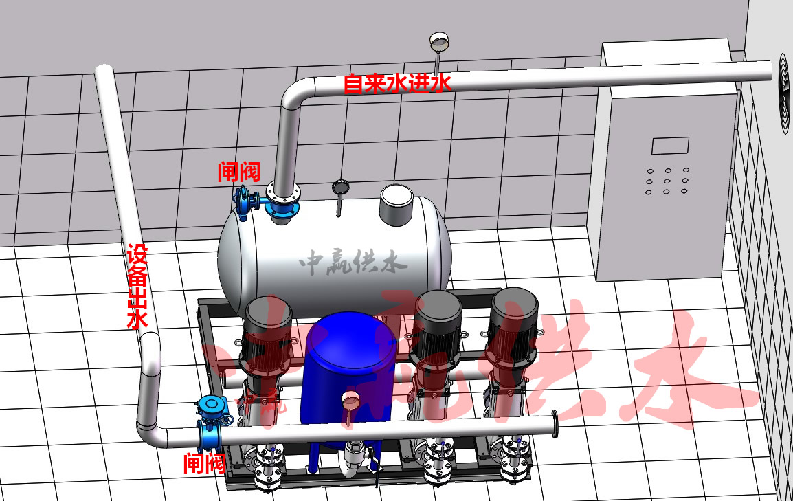 全自動無塔供水設備安裝圖